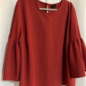 Nice burgundy blouse with bell sleeves , Targets Who What Wear brand